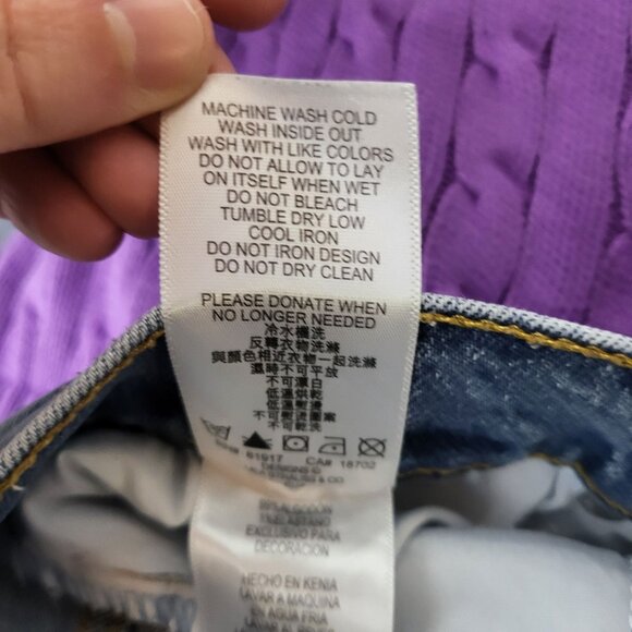 Levi's Girls 511 Slim Denim Distressed Patch Blue Jeans Size 16 Streetwear - Picture 13 of 14